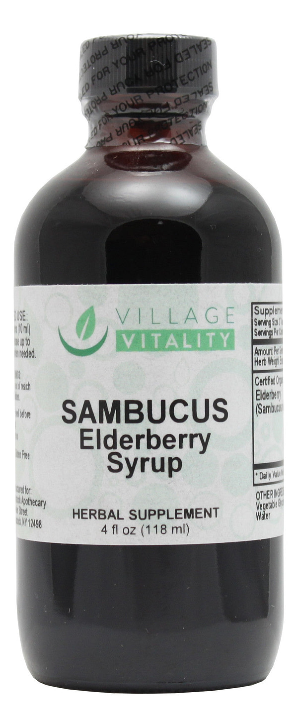 Village Vitality Sambucas Elderberry Syrup - 4 oz Liquid