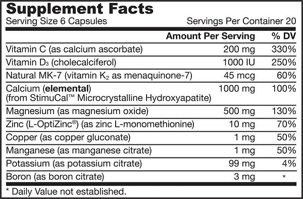 Jarrow Formulas Bone-Up - 120 Capsules Supplement Facts