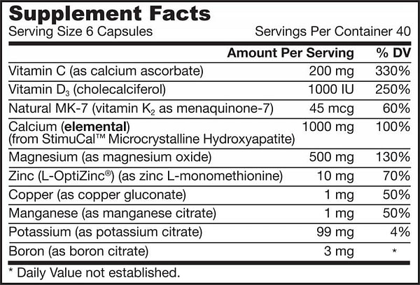 Jarrow Formulas Bone-Up - 240 Capsules Supplement Facts