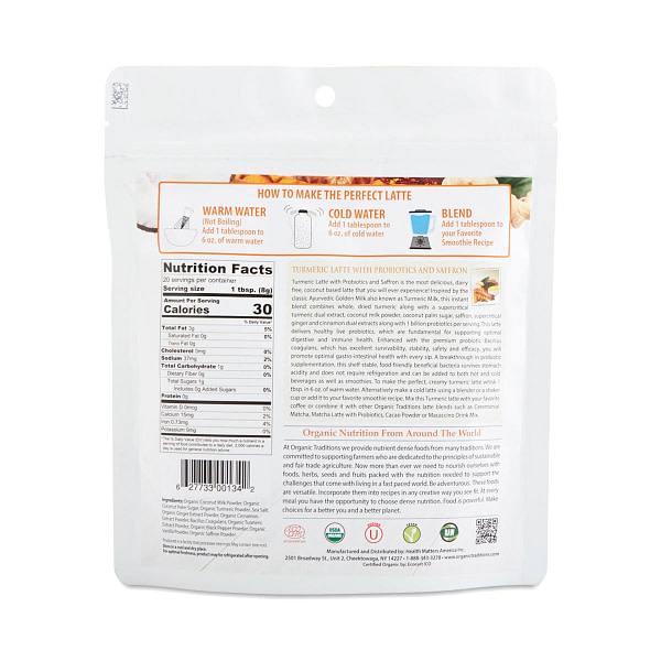 Turmeric Latte w/ Saffron and Probiotics - 5.3 oz