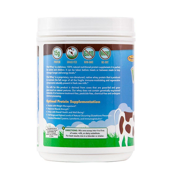 Premium unflavored whey protein powder in a 600g jar."