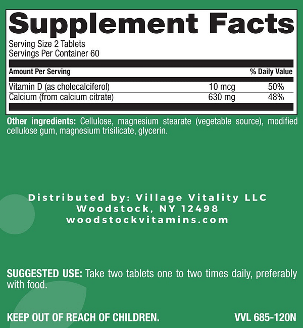 Calcium Citrate with Vitamin D3 - 120 Tablets