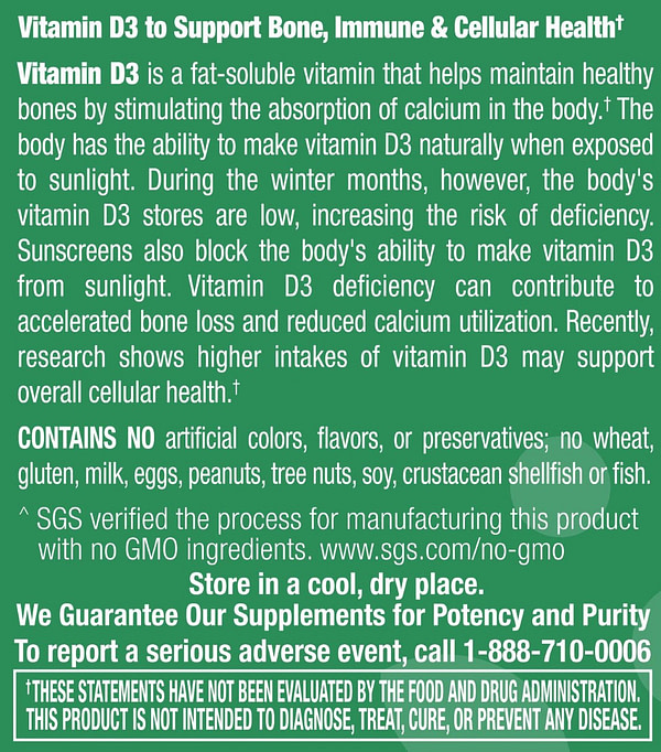 Vitamin D 1,000 I.U. - 250 Softgels