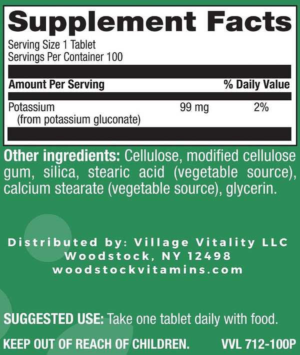 Potassium 99 mg - 100 Tablets