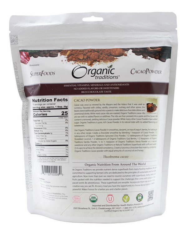 Cacao Powder - 16 oz - Supplement Facts