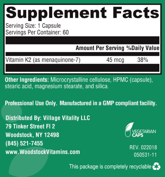 Vitamin K2 - 60 Capsules