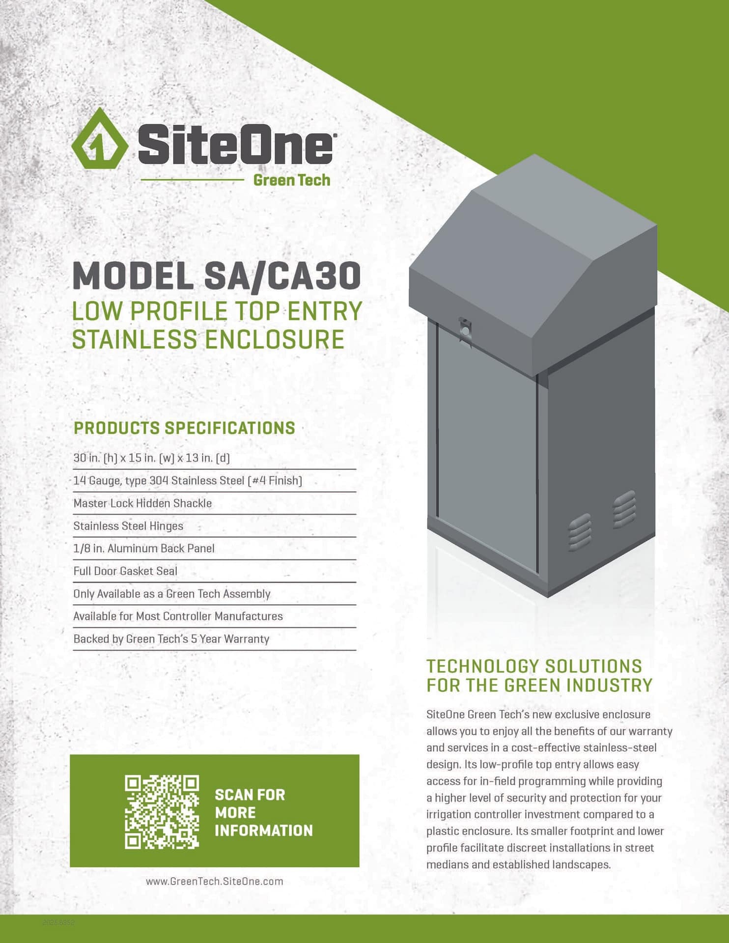 Green Tech Specification Sheet SA30