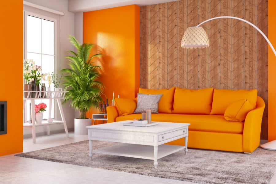 Staging a living room in Pennsylvania.
