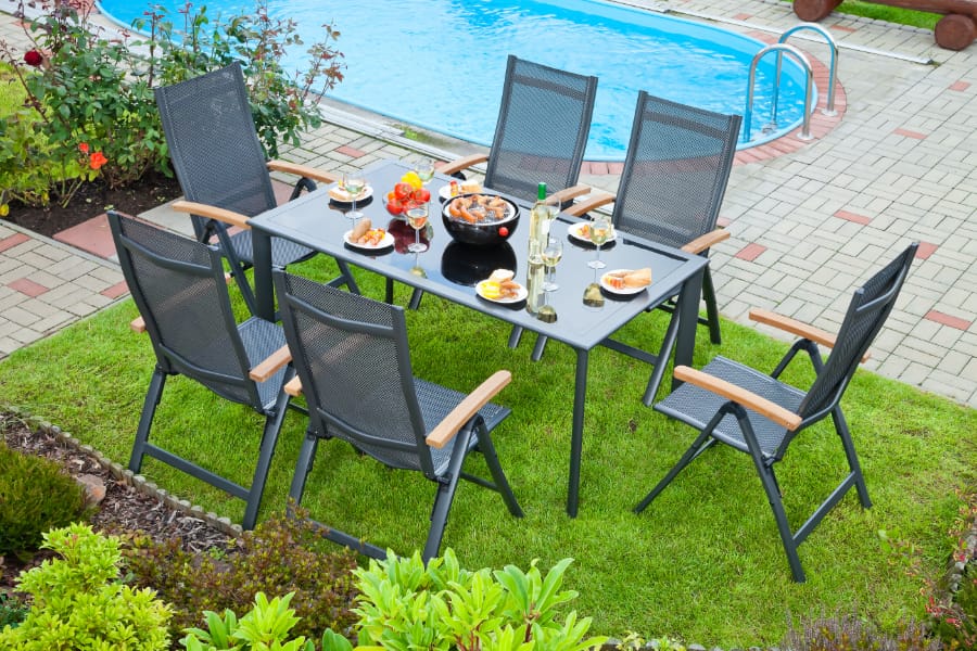 Maintaining outdoor table covers.