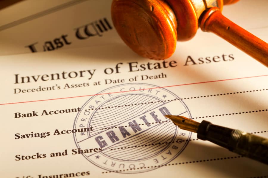 a close up of probate paperwork