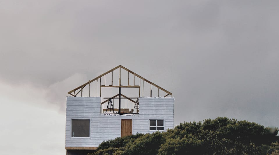a house with an unfinished roof