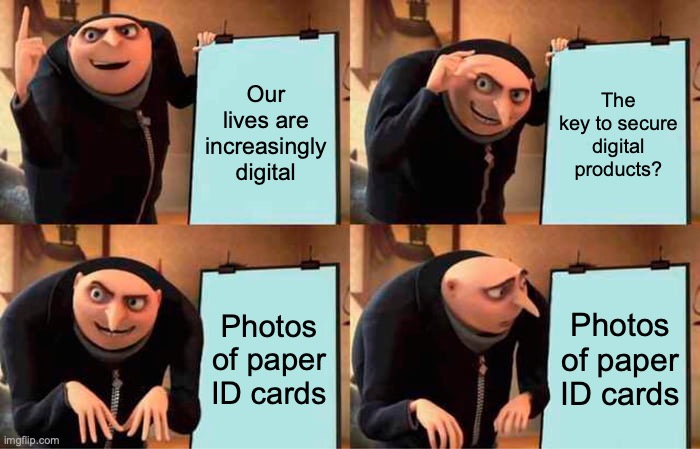 Photos of paper ID Cards Meme