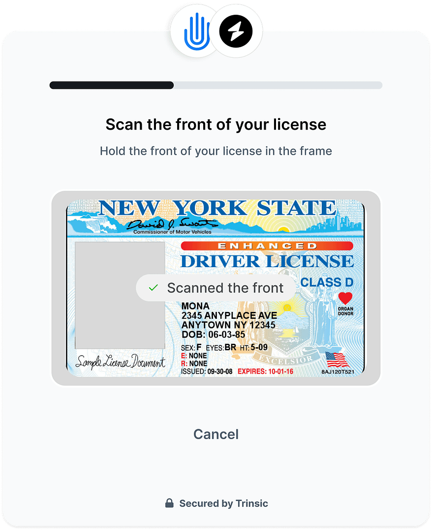 Trinsic's identity verification document screening