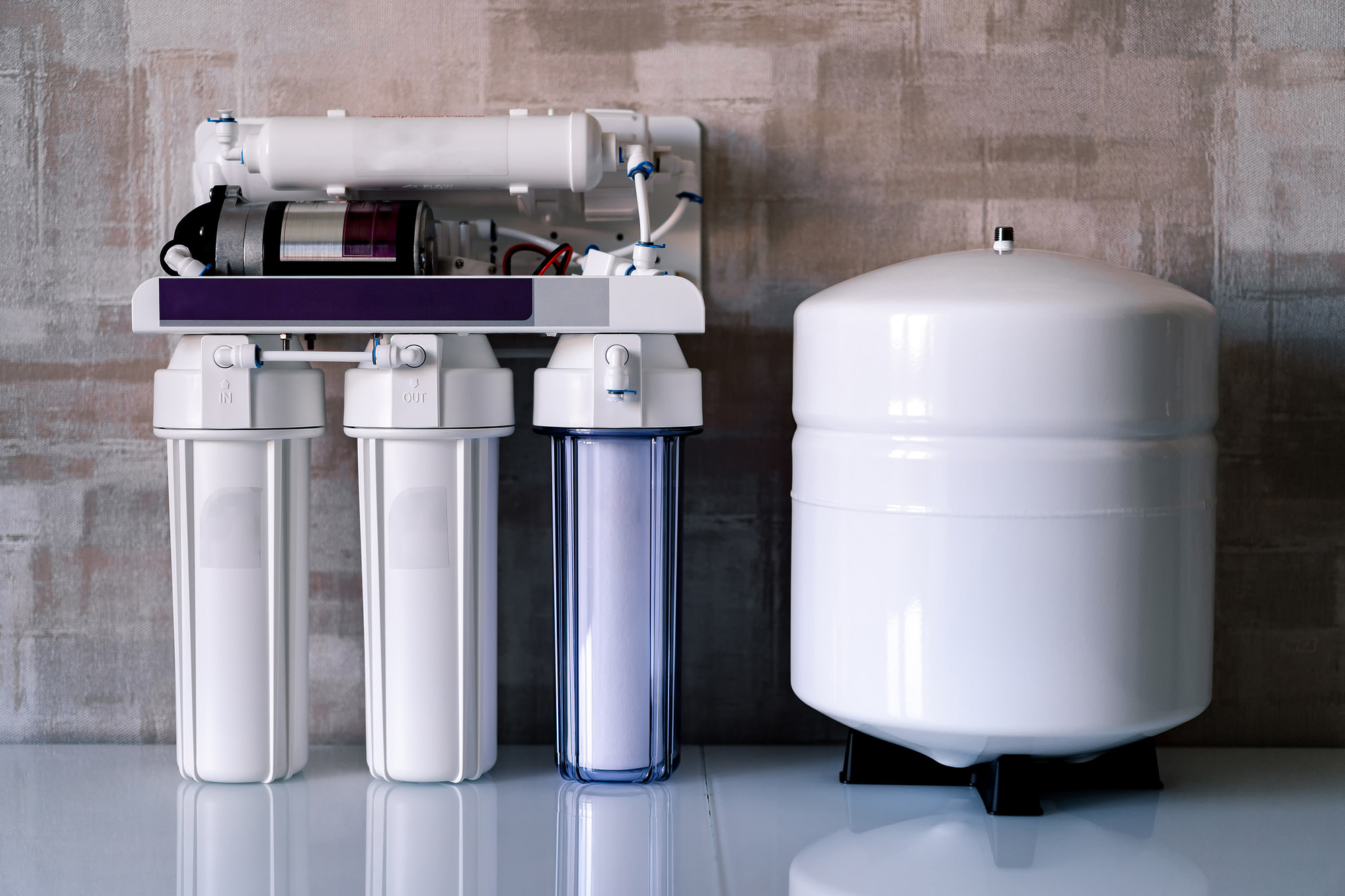 Reverse osmosis water purification system at Riverside CA home