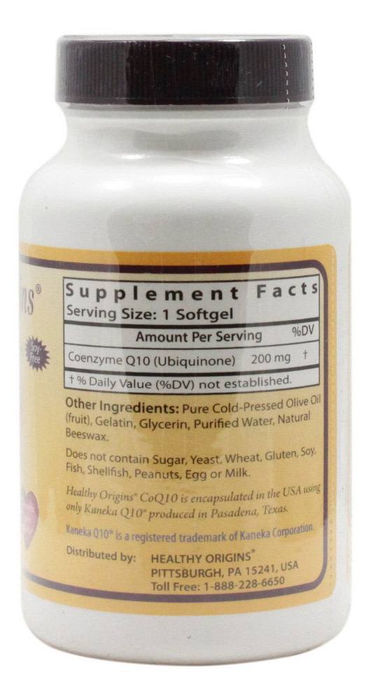 CoQ10 200 mg - 60 Softgels - Supplement Facts