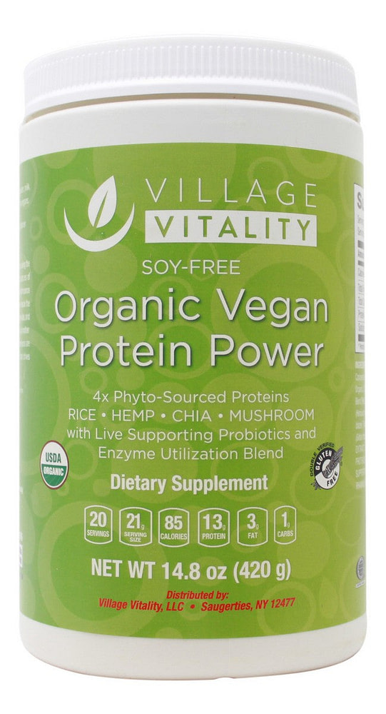Organic Vegan Protein Powder - 14.8oz - Front