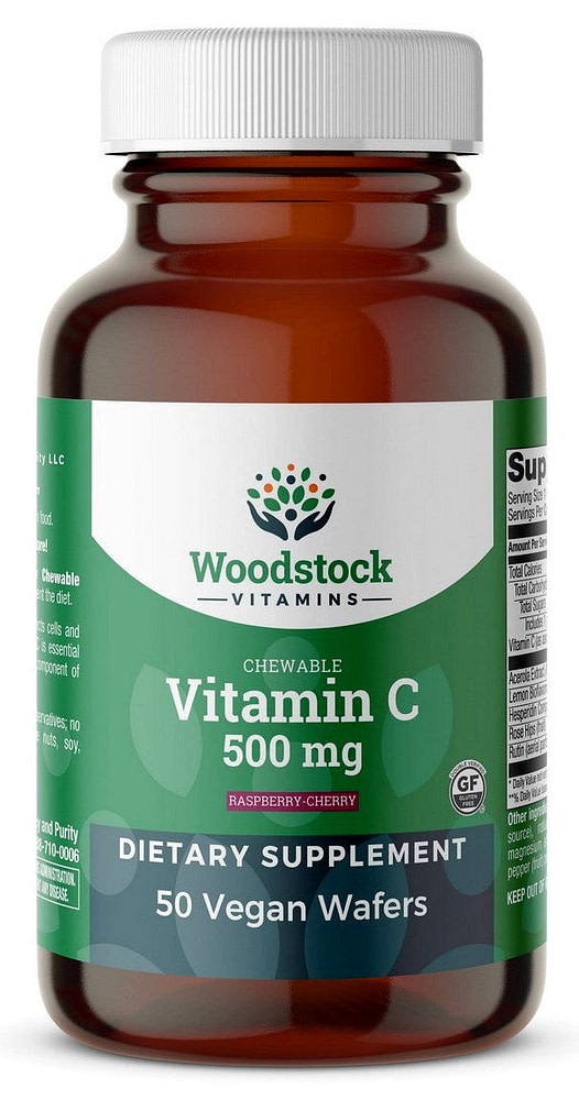 Chewable Vitamin C 500 mg Raspberry-Cherry Flavor - 50 Wafers