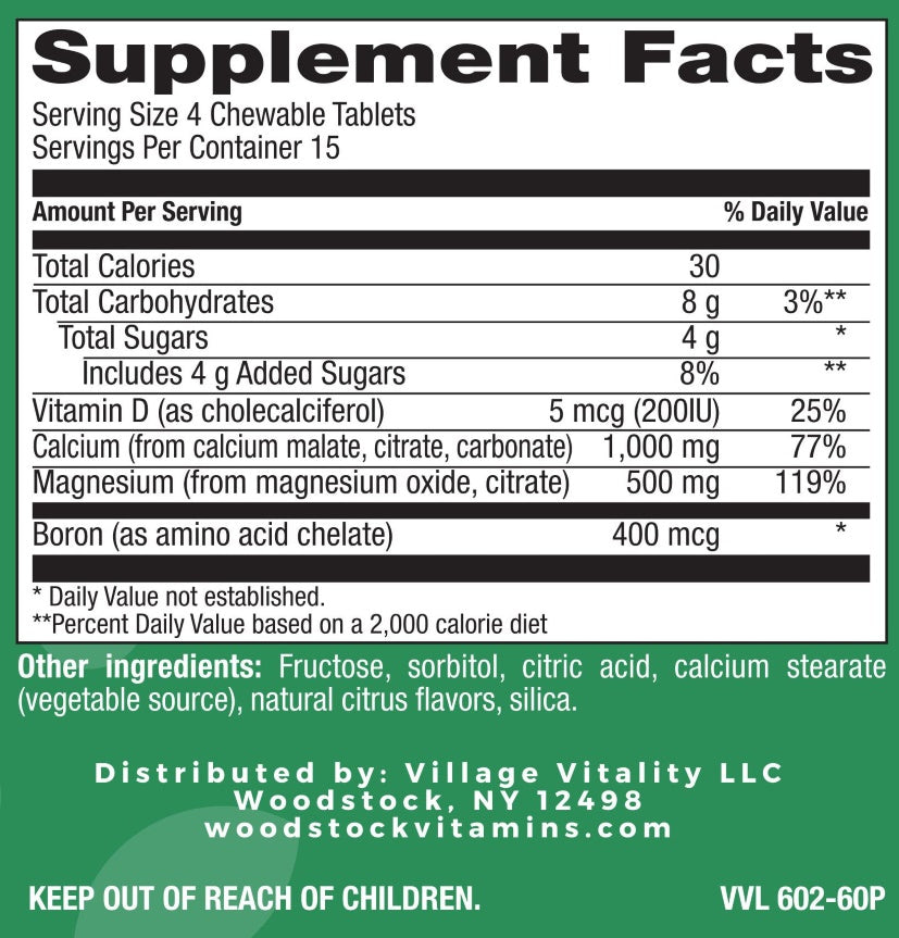 Chewable Calcium - Natural Citrus Flavor - 60 Tablets