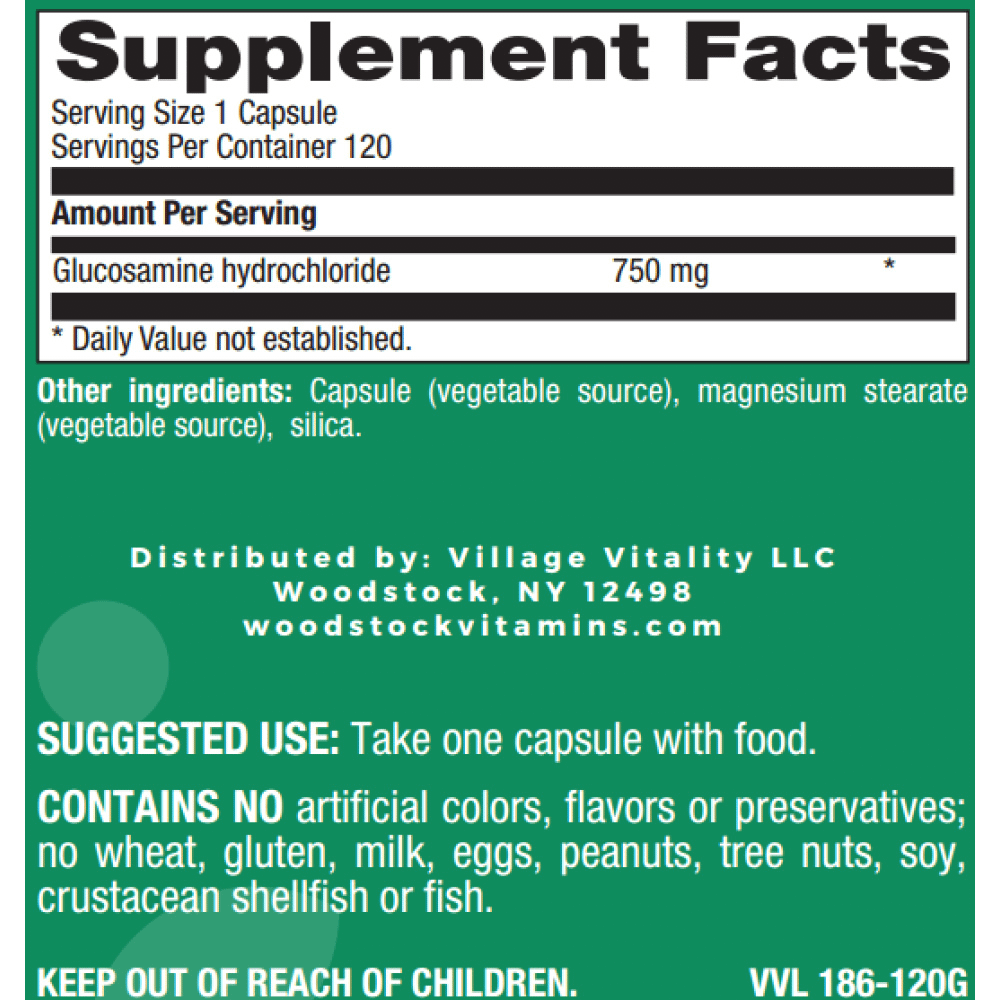 Vegetarian Glucosamine 750 mg - 120 Capsules