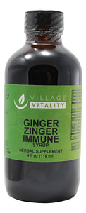 Ginger Zinger Immune Syrup - 4 oz Liquid Front