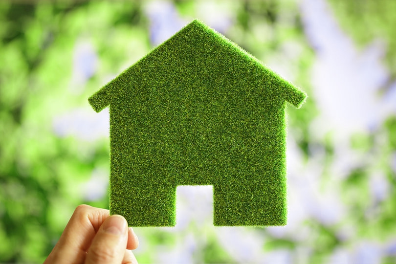 Green eco house environmental background