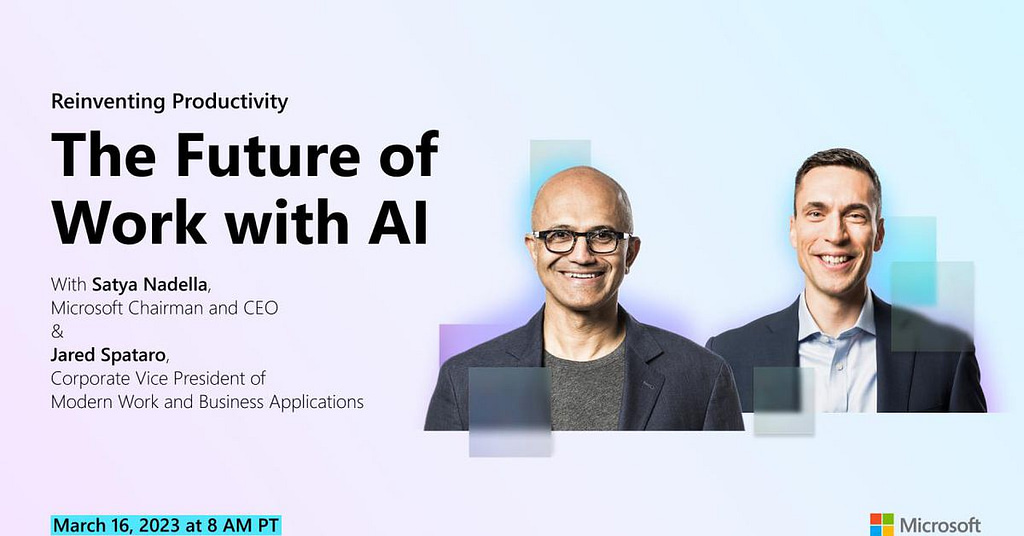 Microsoft to Unveil the "Future of Work with AI" at March 16th Event - Credit: The Verge