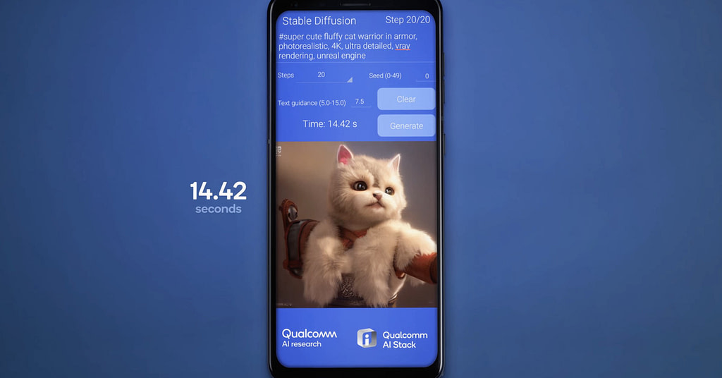"Qualcomm Shows Off Fastest AI Image Generation on Mobile Devices with Stable Diffusion" - Credit: The Verge