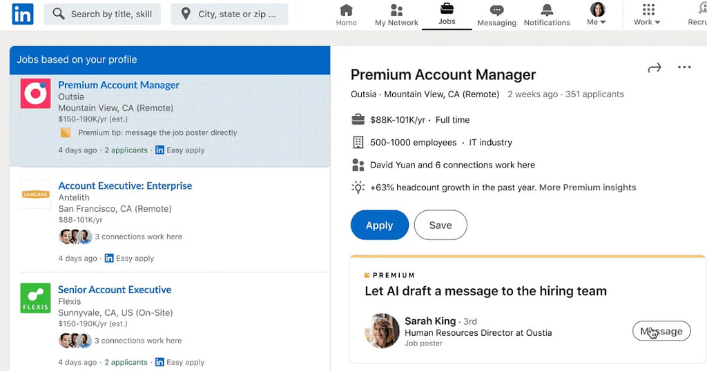 LinkedIn's New AI Will Write Messages To Hiring Managers - Credit: Engadget