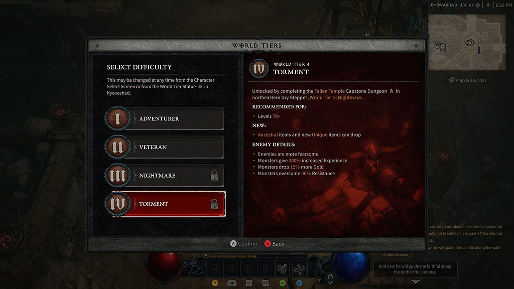 Diablo 4 – How To Increase World Tier Difficulty