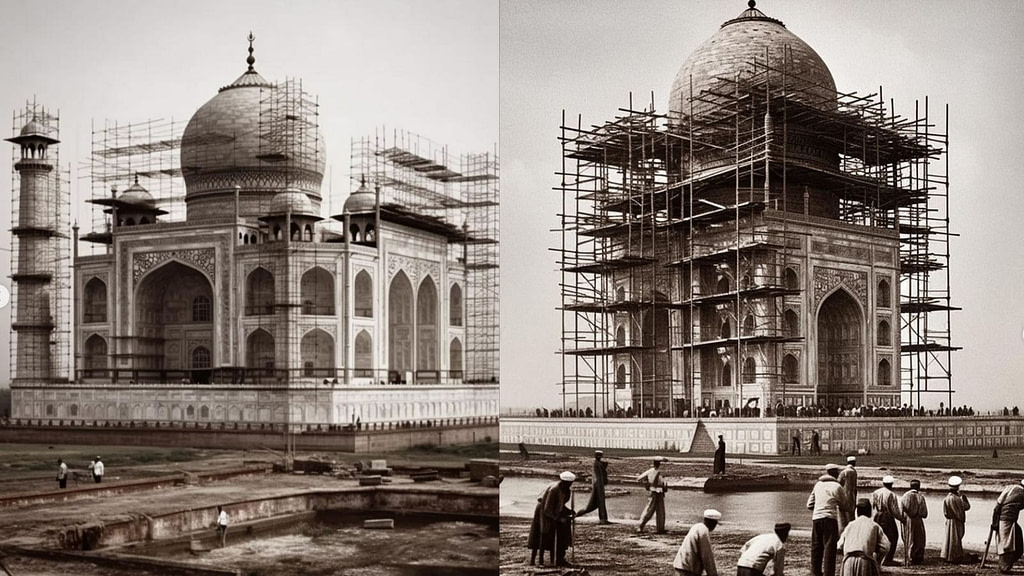 Artist uses AI to create historical images of Taj Mahal's Construction: See Pics - Credit: Hindustan Times