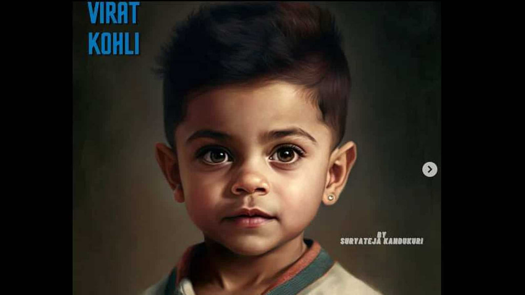 AI Gives Virat Kohli, MS Dhoni, and More a Baby-Faced Makeover in These Pics - Credit: Hindustan Times