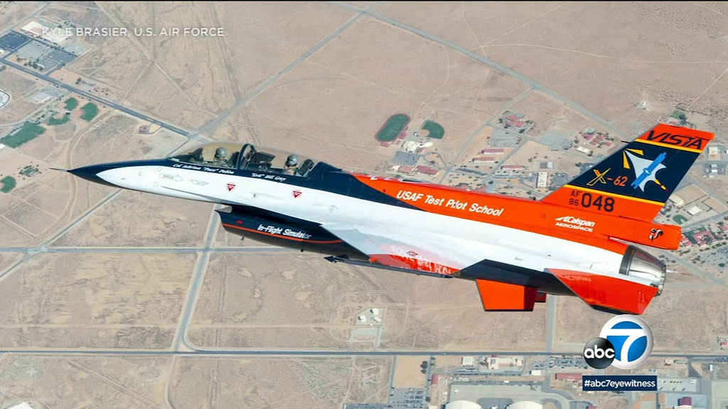 AI Pilots Air Force Jet in Successful Test in California - Credit: ABC7