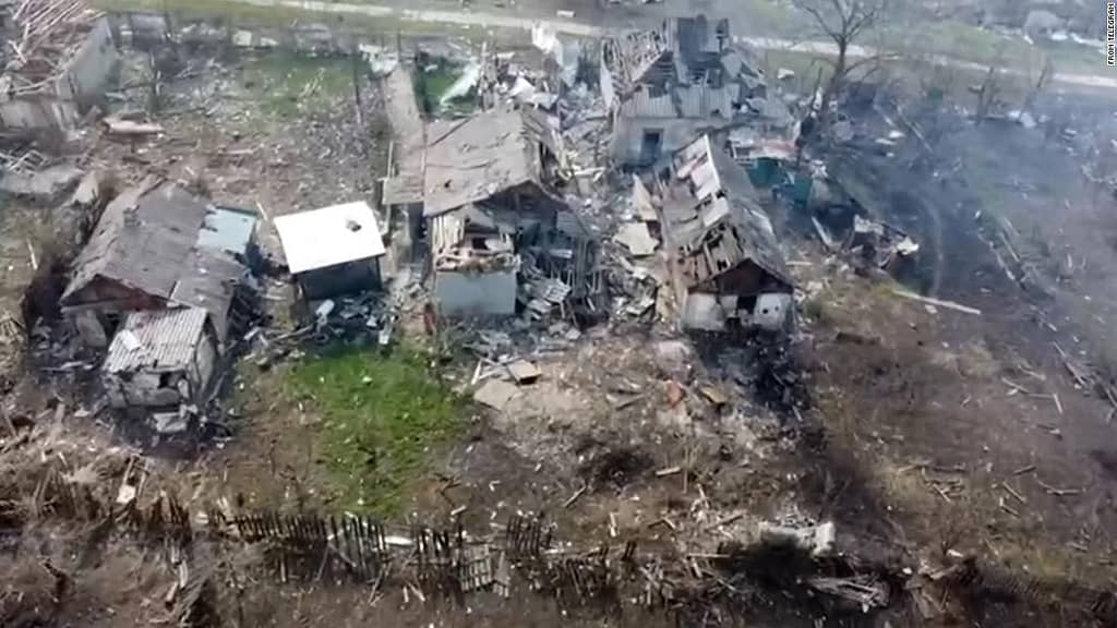 Watch: Drone footage shows how Russians destroyed one Ukrainian town in savage battle