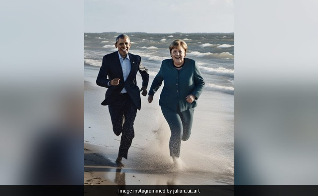 Internet Amazed By AI-Generated Images Of Barack Obama And Angela Merkel Enjoying Vacation On A Beach - Credit: NDTV