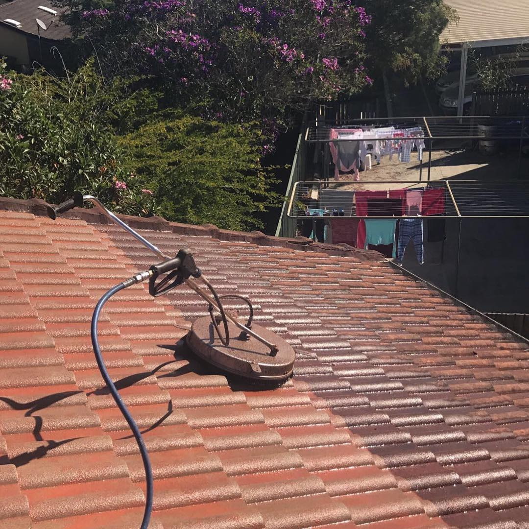 Roof Cleaning with Pressure Washer