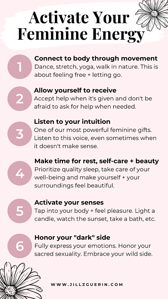 If you're feeling burnt out, stressed out, anxious, then you likely need to tap more into your feminine energy. Learn how to do it. | www.jillzguerin.com