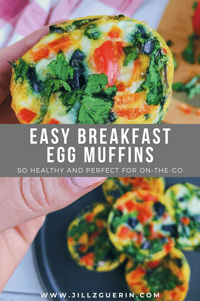 Easy Breakfast Egg Muffins! So easy to prep on Sundays and eat for breakfast throughout the week. #mealprep #healthybreakfast #breakfastrecipe | www.jillzguerin.com