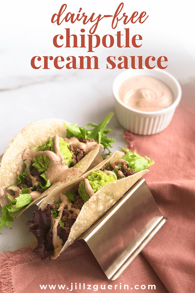Dairy-Free Creamy Chipotle Sauce: A healthy, creamy sauce with a kick. If you're a chipotle fan, just put this on everything and thank me later! #healthysauce #dairyfree | www.jillzguerin.com