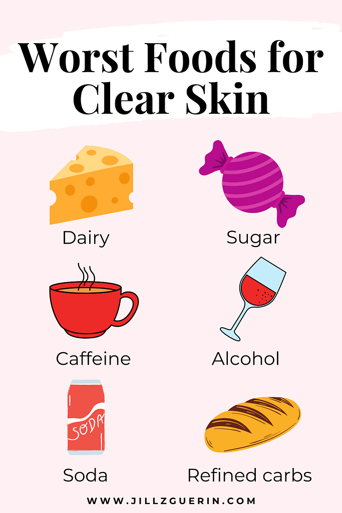 How To Eat To Reduce Acne: The best foods (and the worst) for acne and how to eat for clearer skin. #acne #clearskin #healthyskin | www.jillzguerin.com
