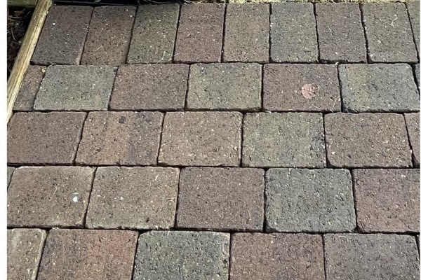 After Power Washing Brick Patio