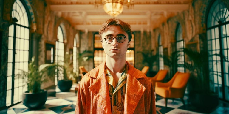 Harry Potter As Directed By Wes Anderson AI Art Makes The Franchise Colorful & Quirky - Credit: ScreenRant