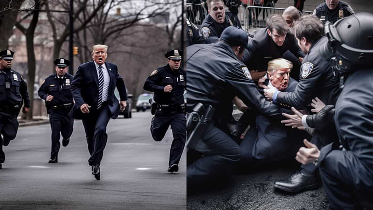 Check Out the Viral Images: What AI Predicts Donald Trump's Arrest Would Look Like - Credit: WION (World Is One News)