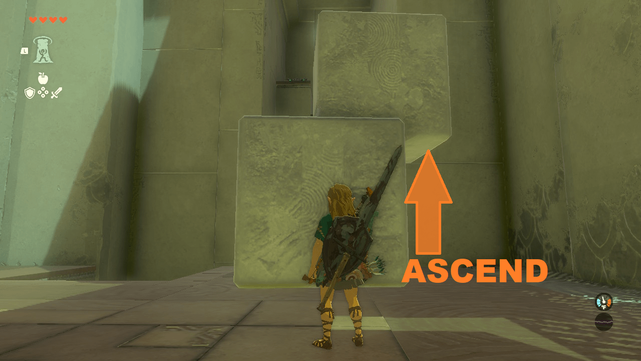 Ascend through the block to access the optional chest.