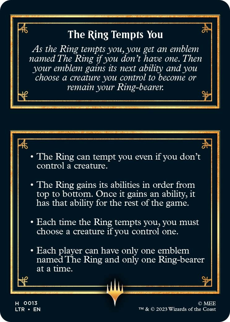 Additional rules for The Ring.