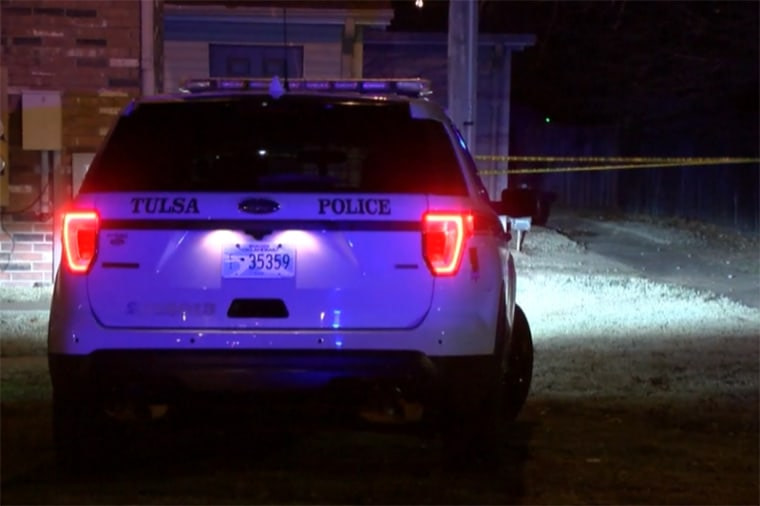Tulsa police investigate the scene of a stabbing involving two children.