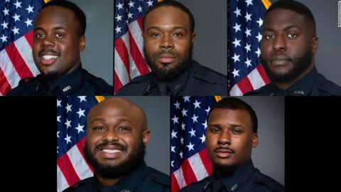 Five former Memphis police officers face criminal chagres in connection with the death of Tyre Nichols. Top: Tadarrius Bean, Demetrius Haley, Emmitt Martin III.  Bottom: Desmond Mills Jr., Justin Smith.