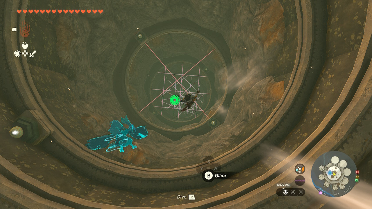 Alternate between gliding and falling to get past these lasers.