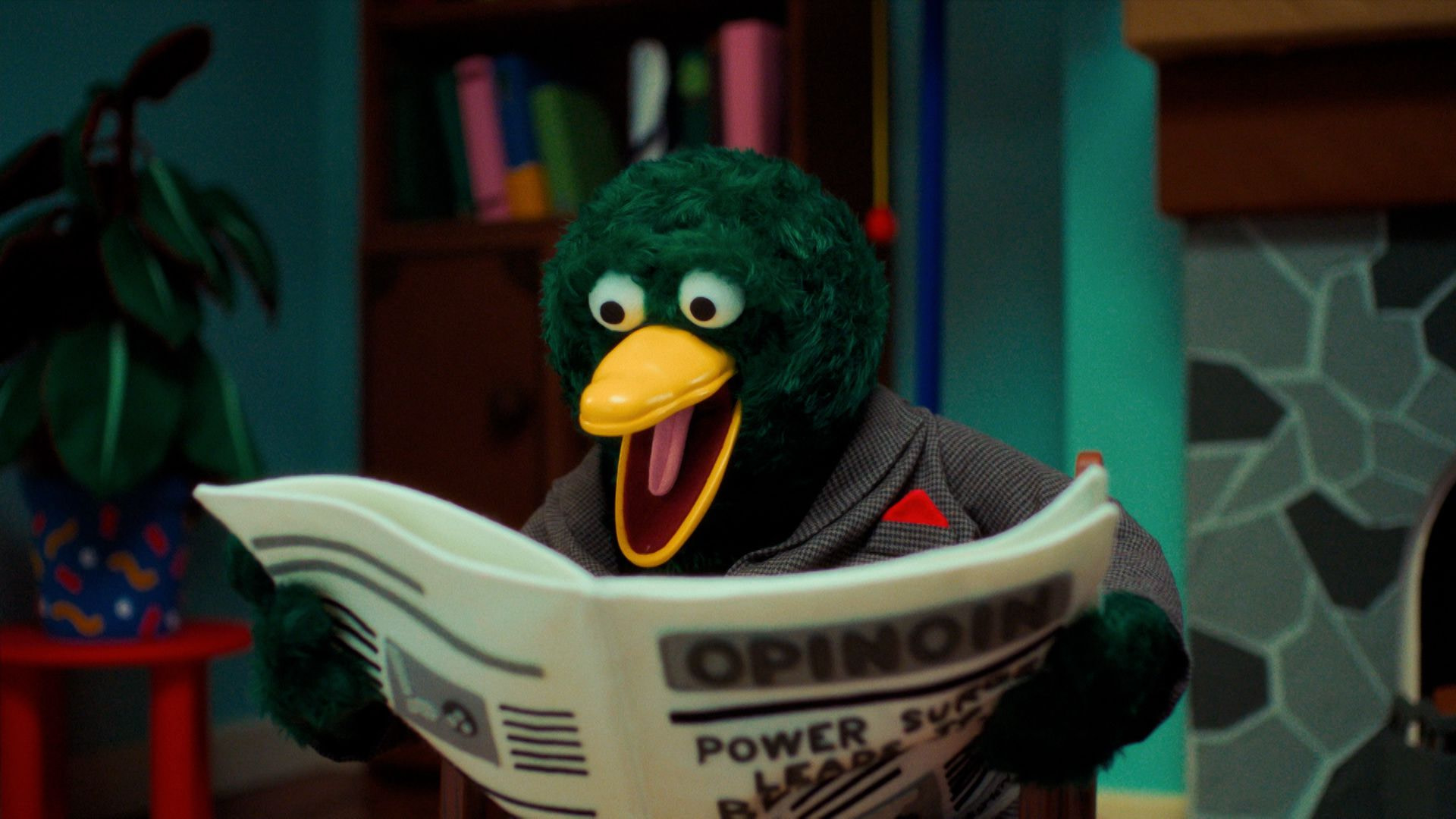 Duck reading the Paper.