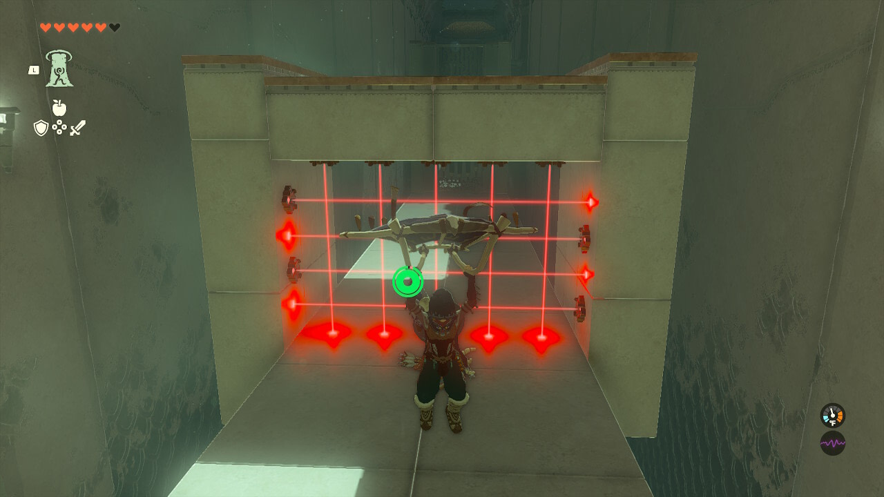 Ascend through the ceiling of the obstacle, then hop down onto the opposite side and complete the shrine.