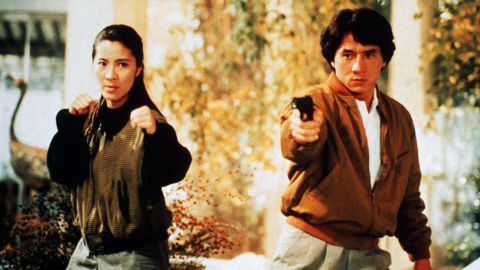 (From left) Michelle Yeoh and Jackie Chan in 'Supercop.'